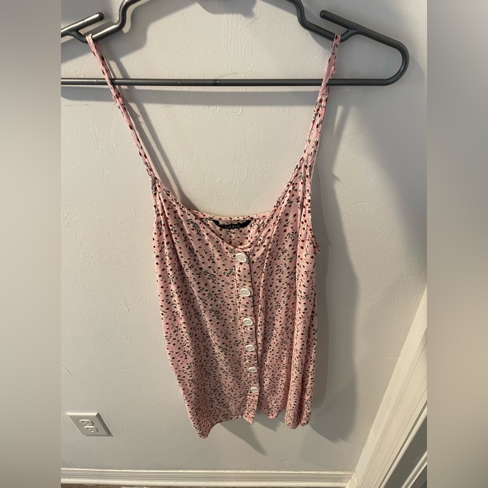 Pink Floral Tank Top